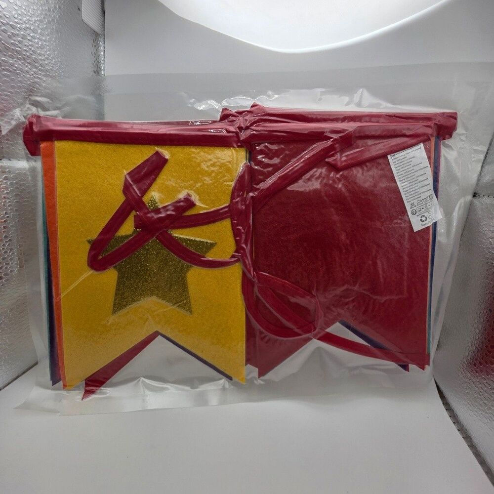 jjiAcraft Fabric Bunting Banner 70% Cotton 30% Polyester Christmas Q00189